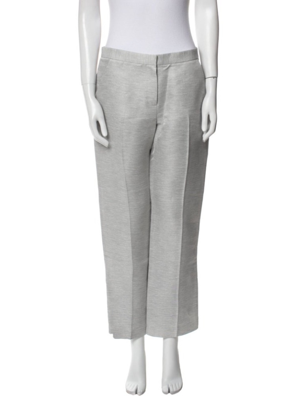 THE ROW Mavery Grey Slub Silk Blend Trousers - Size 4